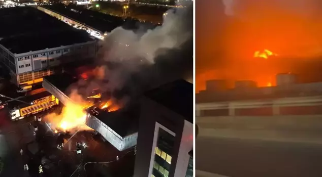 Fire in an industrial site in Başakşehir! A large number of teams have been dispatched.