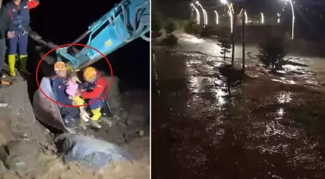 Rain, flood, and landslide in Rize! Citizens were rescued with heavy machinery.