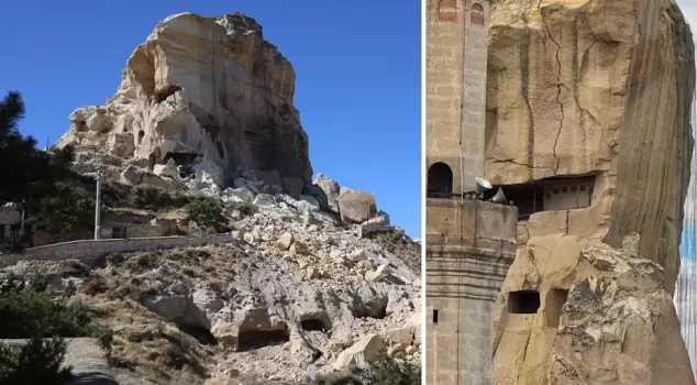 Destructions in Cappadocia one after another! First the fairy chimney, now Kadıkalesi.