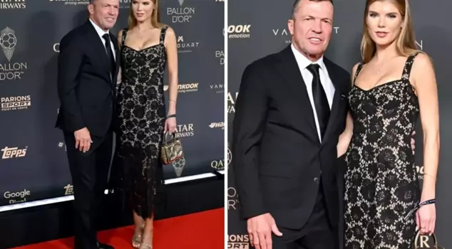 The 68-year-old legendary footballer attended the Ballon d'Or ceremony with his 26-year-old model girlfriend.
