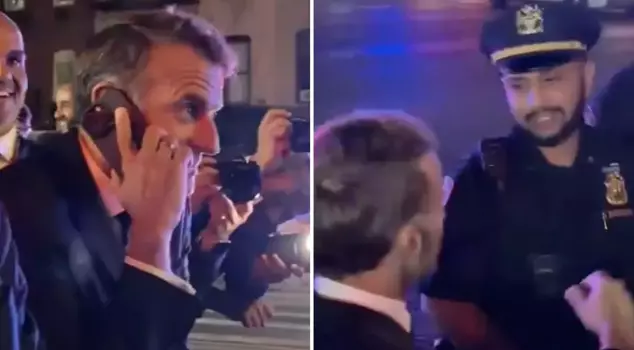 In the U.S., Macron, who was stopped by the vehicle, called Trump.