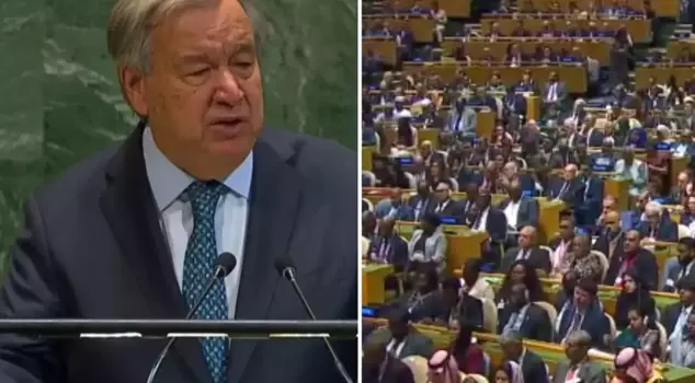 In the historic session, the room went silent with the words of UN Secretary-General Guterres.