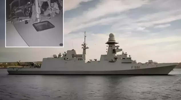 The Italian naval ship set out for the attacked Sumud Fleet.