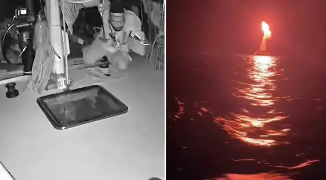 The drone attack on the Global Sumud Fleet captured on camera: A chemical smell is in the air.