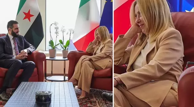 Meloni's gaze towards Ahmed Şara left a mark on the meeting.