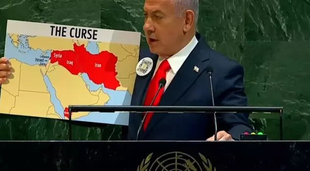 Netanyahu took the stage at the UN with a map of 