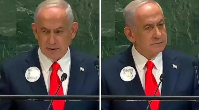At the meeting where protests took place, no one laughed at Netanyahu's joke: You were supposed to laugh here.