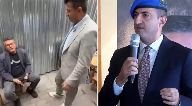 The citizen he wanted to talk to received a cold shower from AK Party member Mehmet Ali Çelebi.