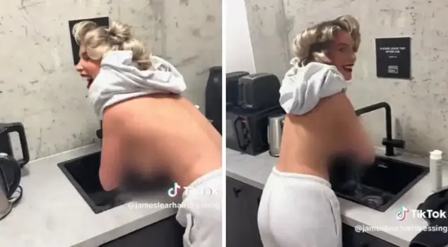 Famous actor's disgusting act! He took off his shirt and washed his armpits in the sink.
