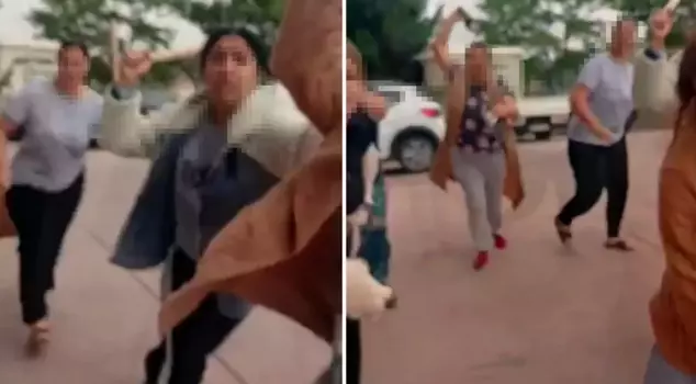 The women attacked the father who went to see his child with a stick.