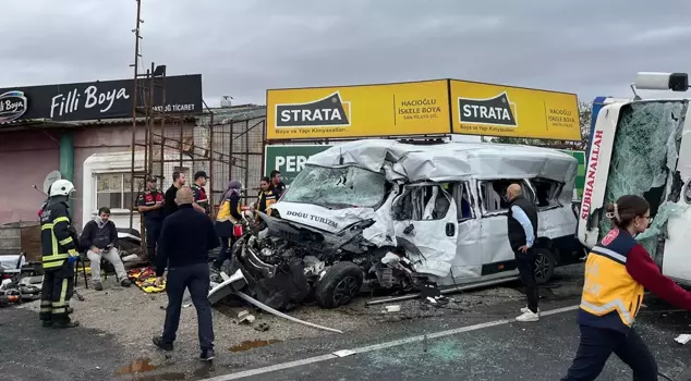 Worker shuttle collided head-on with a truck: 3 dead, 9 injured.