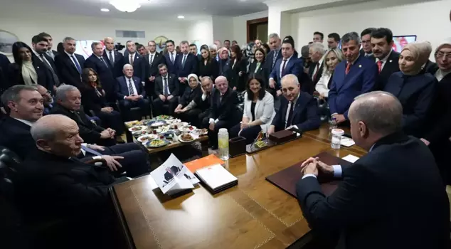 A surprise meeting from President Erdoğan in the Parliament! Here is that historic photo.