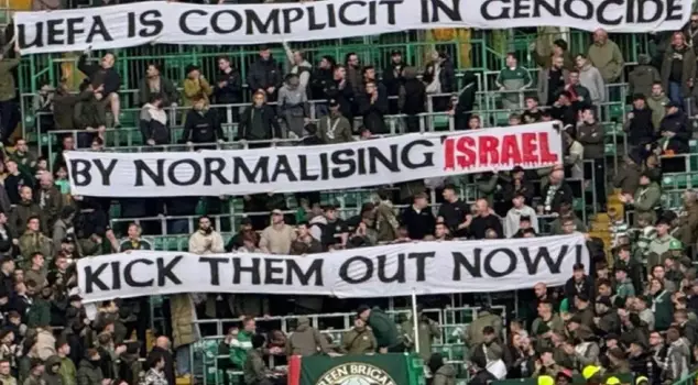 Celtic fans protested against Israel by blaming UEFA.