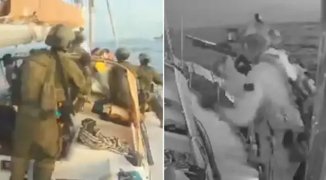 The moment of the raid on the boat in Israel's Sumud Fleet captured on camera.