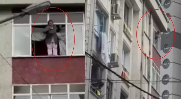 After the earthquake, there was a great panic! She climbed out onto the window and screamed for minutes.