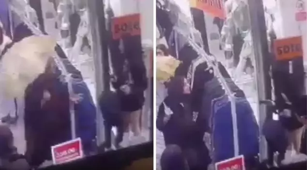 She had pulled up her skirt and intervened physically! Action was taken following the scandalous footage.