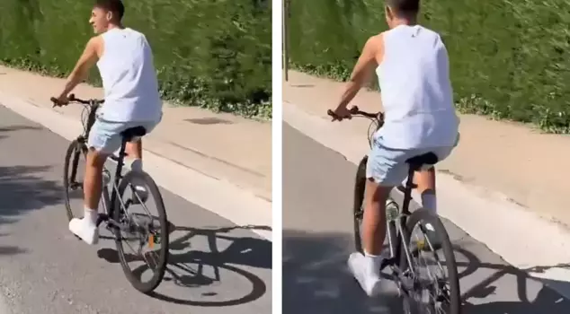 Arda Güler went on a bike tour in Spain! Pay attention to the song he is listening to.