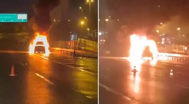 A car caught fire on the July 15 Martyrs Bridge.