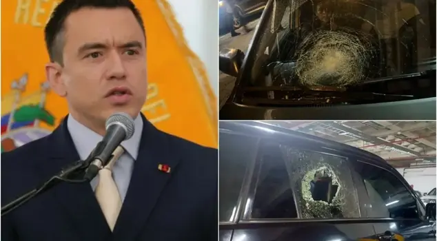 Assassination attempt on Ecuadorian President Noboa: Gunfire opened on his convoy.