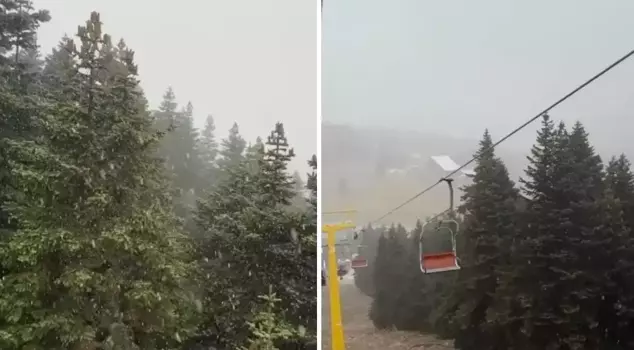 The expected precipitation has arrived in Uludağ! The first snowflakes have fallen.