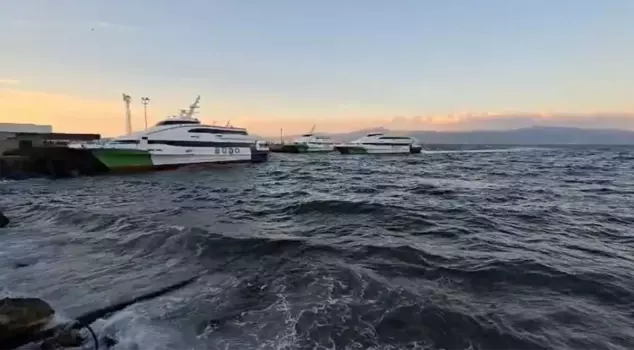 The ferry services in Bursa have been canceled due to adverse weather conditions.