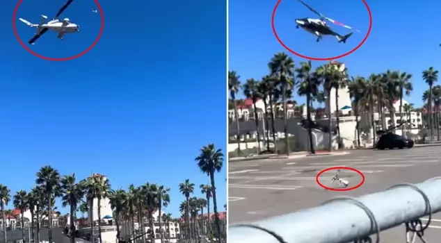 Moments of horror in the USA! A helicopter suddenly fell on people.
