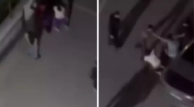 The argument between the neighbors turned into a battlefield! Kicks and punches were flying in the air.