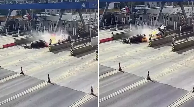A horrific accident at the North Marmara Highway toll booth: Died in a fire.