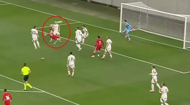 A magnificent bicycle kick goal by Semih Kılıçsoy.