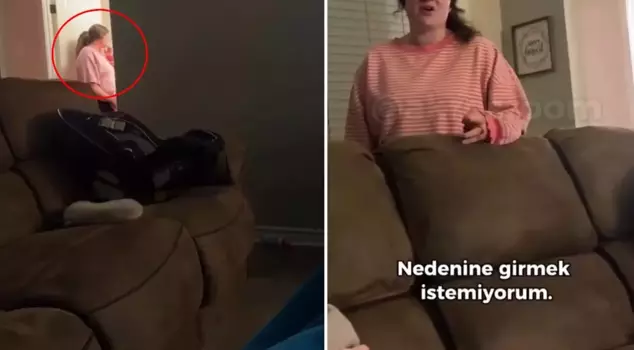 The moment the man is shocked when his wife's phone is mirrored on the television.