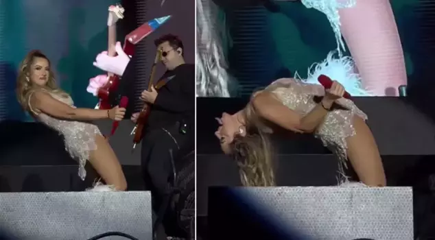 Hadise dazzled with her energy at the Samsun concert.
