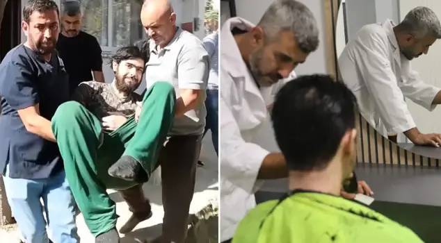 Turkey's Barış, who was talked about, was taken out of the house three years later, taken to the bathhouse, and shaved.