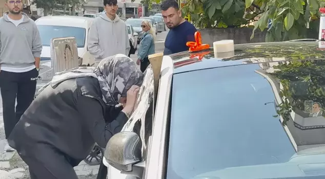 The 2-year-old child was trapped inside the car.