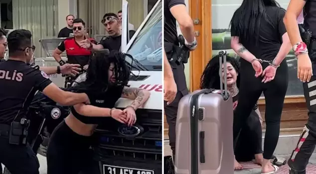 The police had a hard time separating the fighting women.