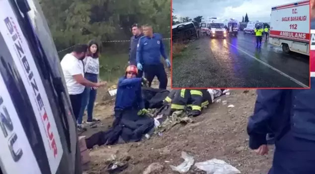 The tour bus rolled into a ditch! The toll is heavy.