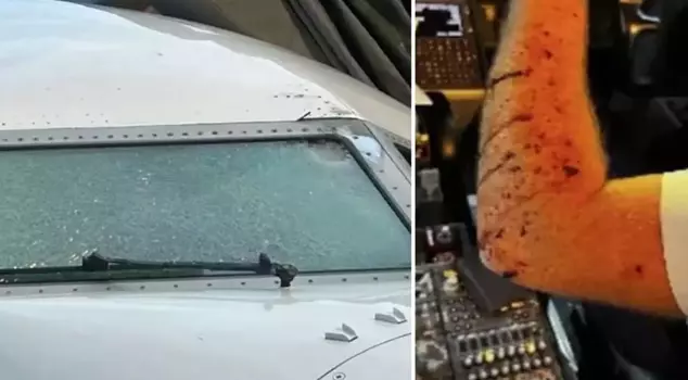 A meteor struck the passenger plane, and the pilot was left covered in blood.