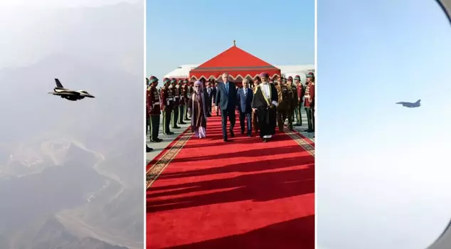 A grand welcome for President Erdoğan in Oman! F-16s took off one after another.