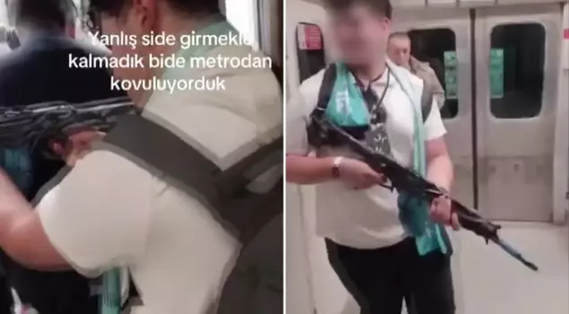 A young man who pointed a toy gun at passengers in the subway was detained.