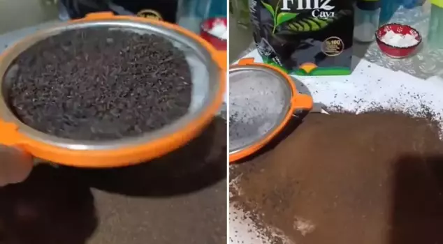 A citizen who strained the tea he bought from the market protested: They are selling us mud.