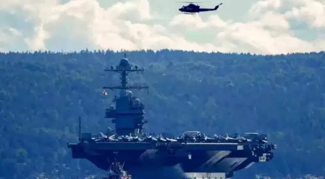 Trump signaled, the army is on the move! The giant ship is heading to the region.