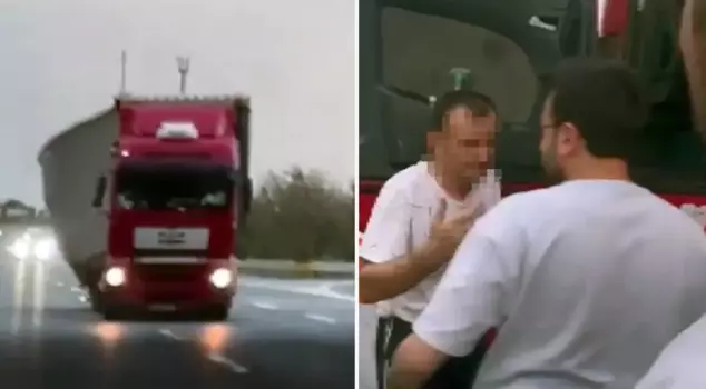 The truck swerving on the highway spilled its cargo onto the road.