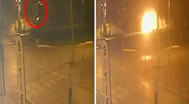 The car that crashed into the tank monument caught fire! Here are those moments.