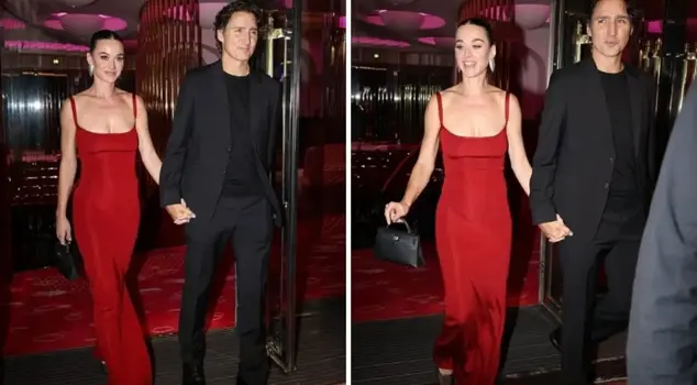 Katy Perry and former President Trudeau were seen holding hands.