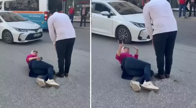 He didn't lie down in front of the cars! There is a subject he is rebelling against.