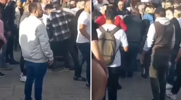 A suspect who verbally harassed two high school girls and threatened a shopkeeper with a knife has been arrested.