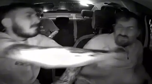 He hit the taxi driver several times and hurled insults at him.