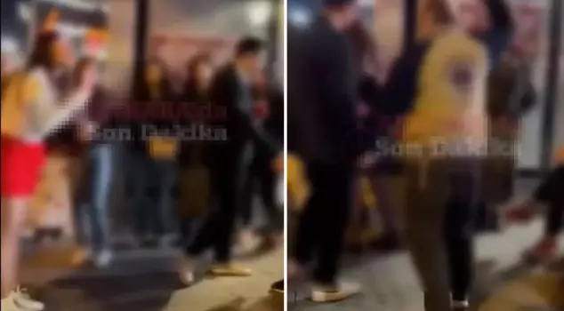 The words of the intoxicated person to the young girl caused a commotion at the bus stop.