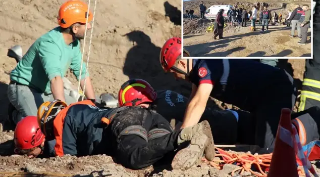 A worker fell into a 30-meter deep pit during road construction and died.