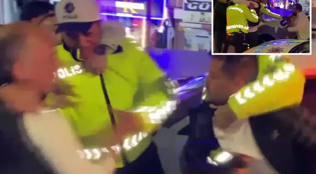 The drunk driver kicked the branch manager who asked for his ID.