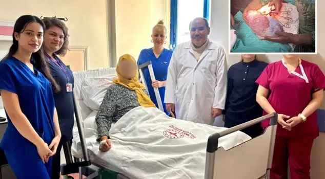 A 5-kilogram mass was removed from the patient's abdomen in Ordu.